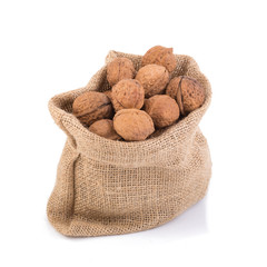 walnut in jute bag