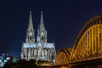 Cologne Cathedral and Hohenzollern Bridge, Cologne, Köln Dom