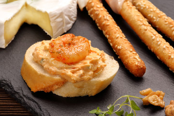 Sandwiches with shrimps and shrimp paste