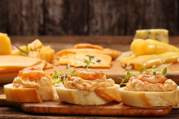 Sandwiches with shrimps and shrimp paste