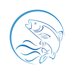 Forelle, Fisch, Logo, Angeln