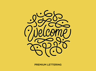 Welcome premium lettering vector illustration with beautiful shadows
