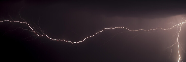 Lightening over the desert