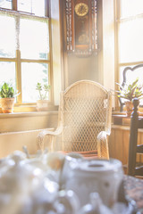 Sunlight inside a vintage room