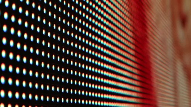 Bright colored LED SMD video wall with high saturated patterns - close up video