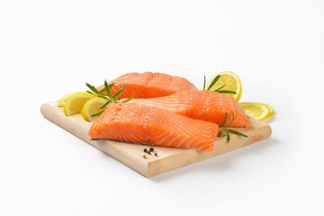 raw salmon fillets