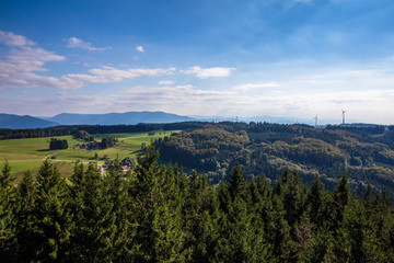 Fototapeta na wymiar Hünersedel Hünersedelturm Schuttertal und Freiamt Schwarzwald