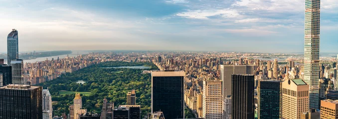 Fototapete Stadtgebäude Panorama-Stadtbildansicht auf Central Park, New York, gesehen vom Rockefeller-Gebäude &quot Top of the Rocks&quot  vor Sommersonnenuntergang.