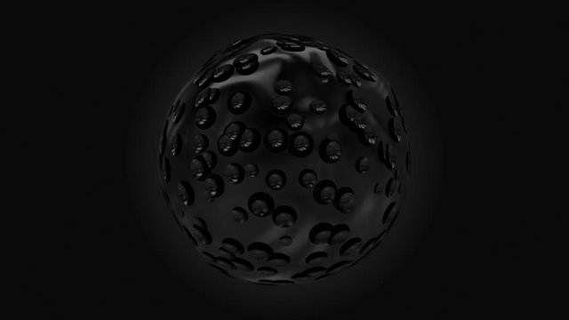 Changing and transforming black alien particle. Loop ready animation.