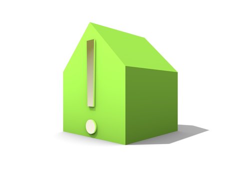 Ecologisch huis met uitroepteken