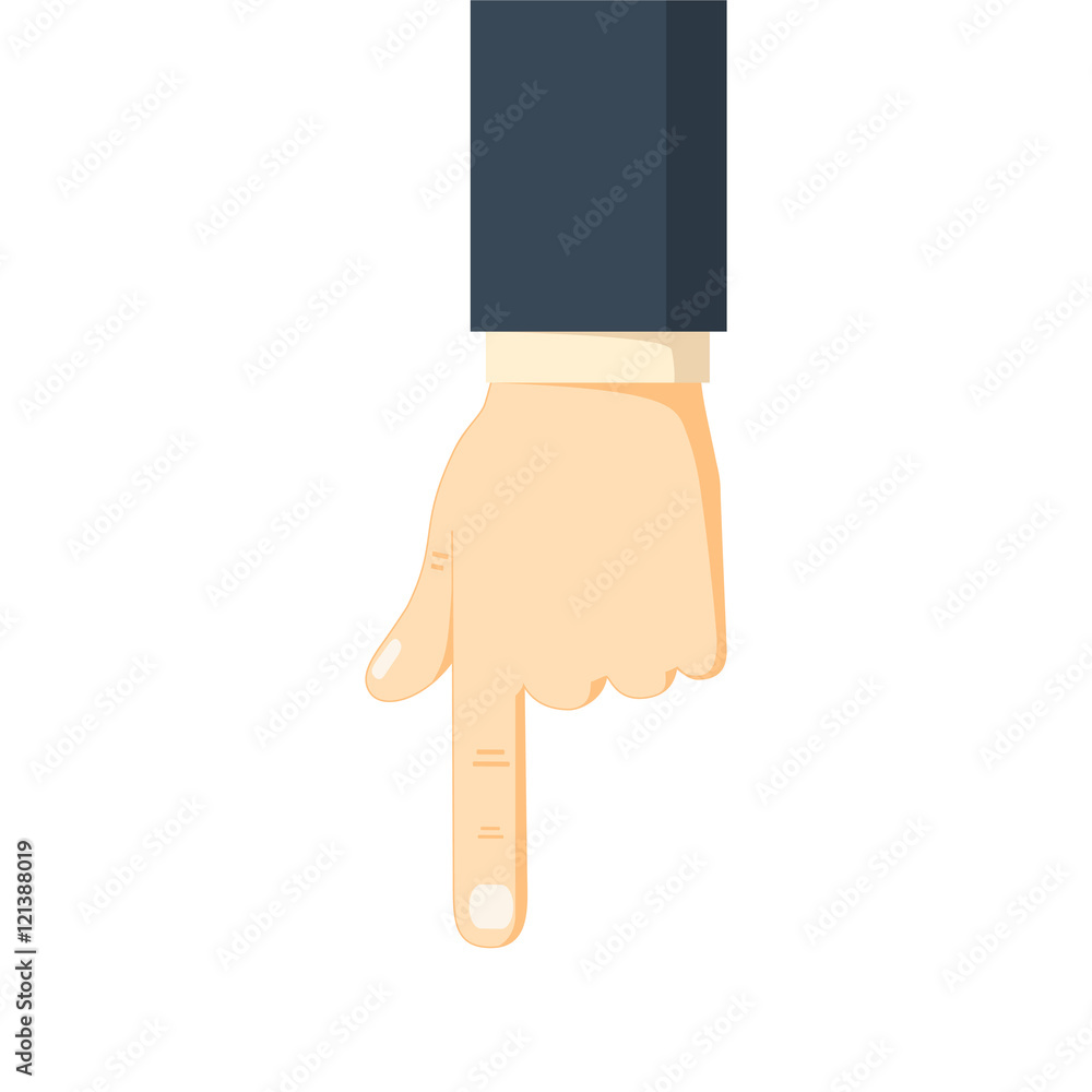 Poster hand pointing with index finger icon