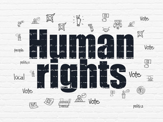 Politics concept: Human Rights on wall background