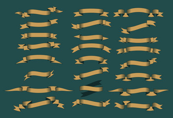 Ribbon label template and blank banners