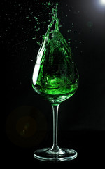 Splashing green drink