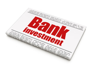 Currency concept: newspaper headline Bank Investment