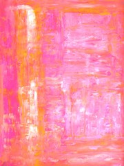 Różowe i pomarańczowe malarstwo abstrakcyjne - 121389645