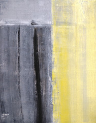 Malarstwo abstrakcyjne szary i żółty - 121390623