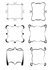 Set of frames isolated on white background. Vintage collection framework.