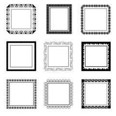 Decorative vintage frames and borders set vector. Vintage collection framework. Interior design decoration panels. Set 1.