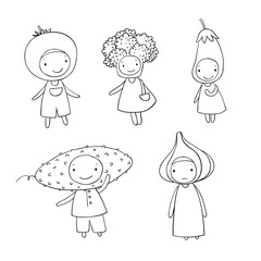 Cute cartoon vegetables.
