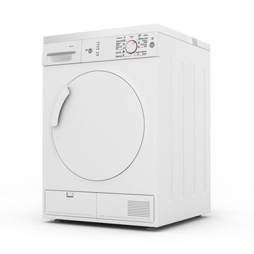 dryer machine isolated on white background 3d render