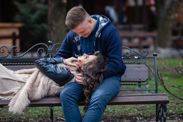 couple in love on spring