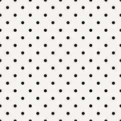 Seamless pattern with dots in black on cream background.