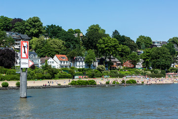 View of the Treppenviertel district and the Elbe river in Hambur