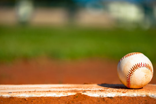 Baseball on pitcher's mound