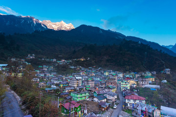 Fototapeta na wymiar View of Lachane village in Sikkim, India