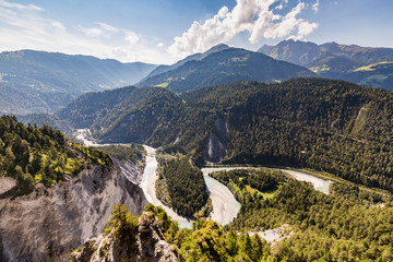 View of the Rhine Canyon in the Valley of Trin