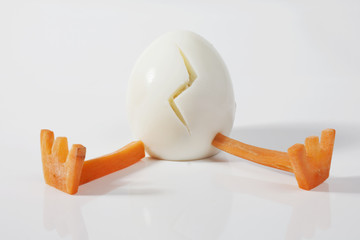 Food art creative concepts. Animals made of many fruits over white background