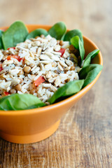 Lentil and Brown Rice Salad with Spinach
