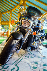 Classic black motorcycle