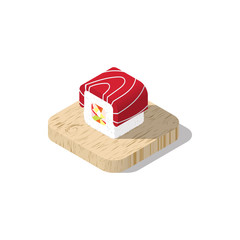 sushi isometric icon isolated on white background