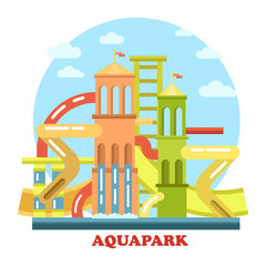 Obraz premium Aquapark outdoor exterior view panorama