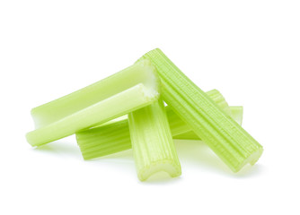 celery sticks isolated on white background