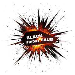 Obraz premium Black Friday sale vector red explosion star