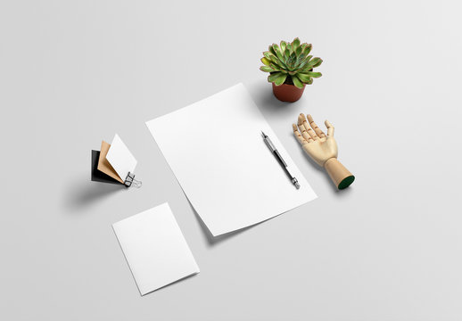 Assorted White Stationery Mockup 3