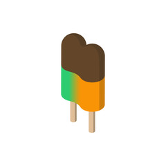 Ice cream isometric icon on white background