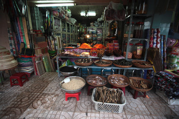 asian food market on a street