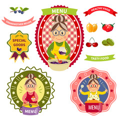 Healthy Food Menu Colorful Labels