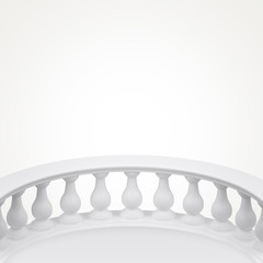Light background-room with semicircle balustrade