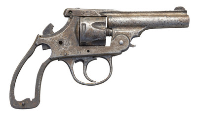 old gun isolated on white