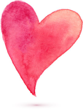 Watercolor painted heart, vector element for your design