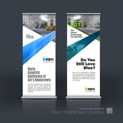 Vector set of modern roll Up Banner stand design with abstract w
