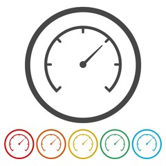 Speedometer icon. Abstract symbol of speed.