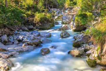 Fototapeta na wymiar Creek in Ramsau Bavaria Berchtesgaden