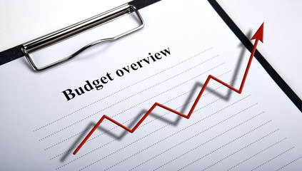 document with title budget overview and diagram