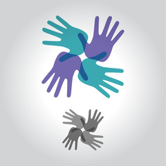 hand logo, icon and symbol vector illustration